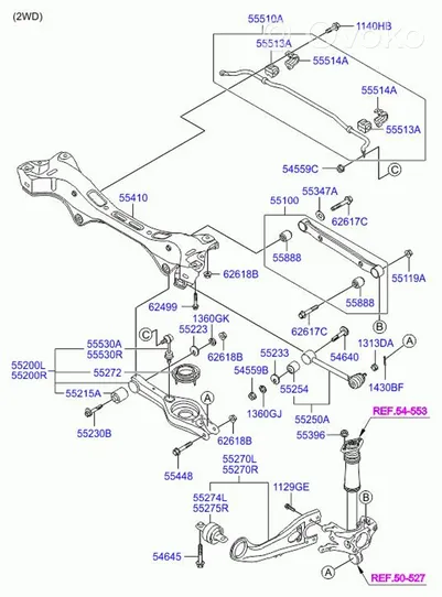 Hyundai ix35 Rama pomocnicza tylna 554102S010