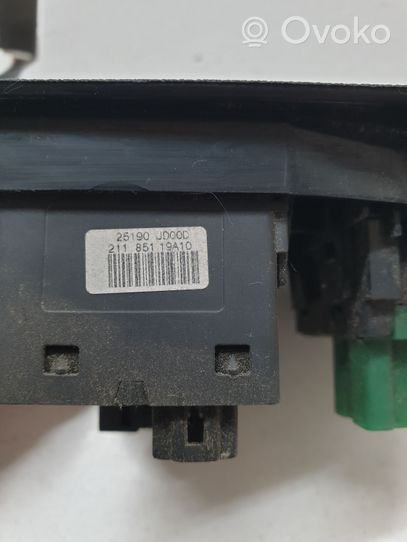 Nissan Qashqai Bouton commande réglage hauteur de phares 25190UD00D