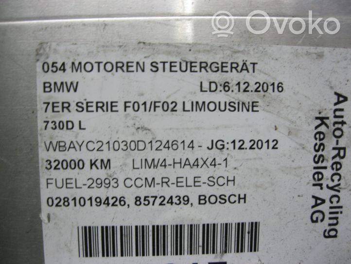 BMW 7 F01 F02 F03 F04 Moottorin ohjainlaite/moduuli 0281019426