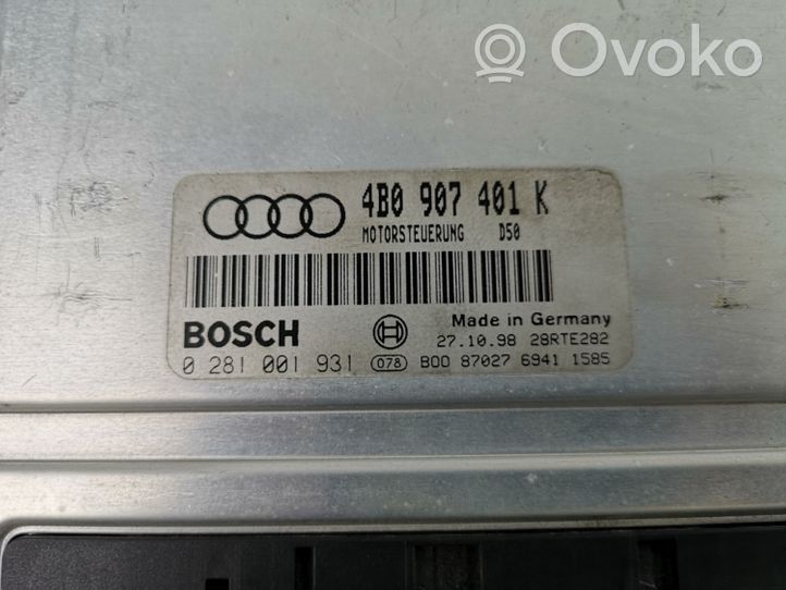 Audi A6 S6 C5 4B Dzinēja vadības bloks 4B0907401K