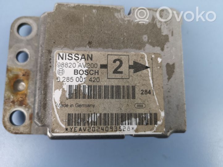Nissan Primera Turvatyynyn ohjainlaite/moduuli 98820AV200