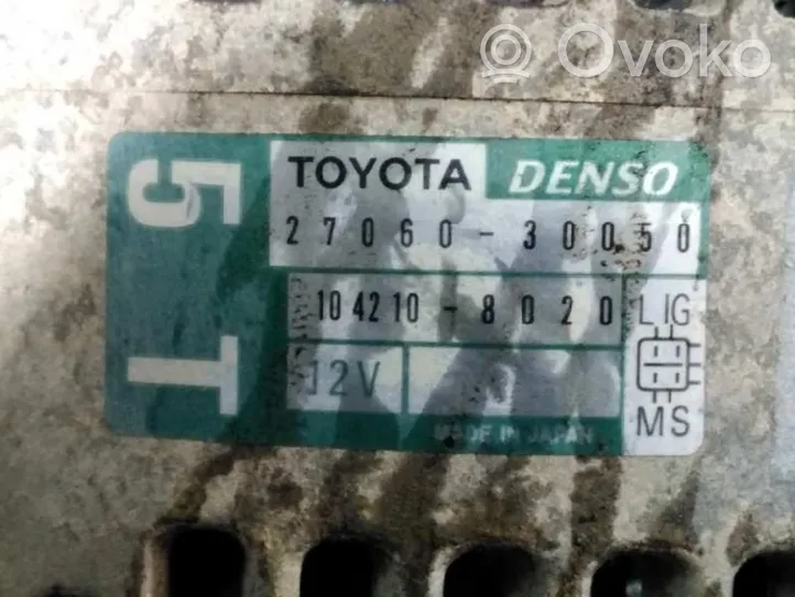 Toyota Land Cruiser (J120) Generatore/alternatore 2706030050