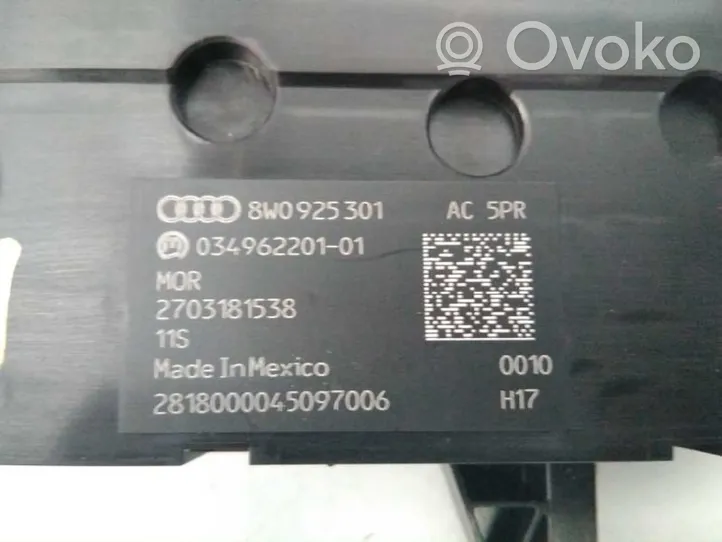 Audi A4 S4 B9 Interruttore/pulsante di controllo multifunzione 8W0925301