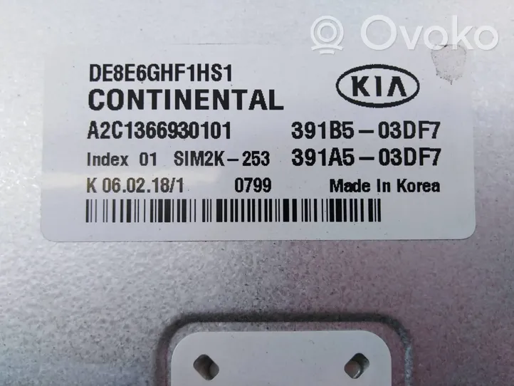 KIA Niro Calculateur moteur ECU 391A503DF7