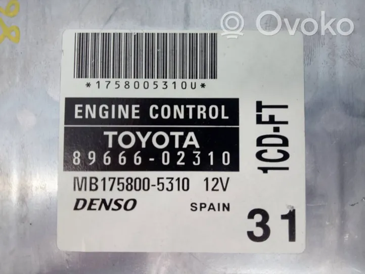 Toyota Corolla Verso E121 Centralina/modulo del motore 8966602310