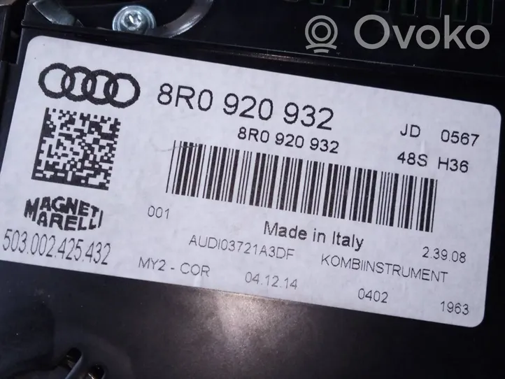 Audi Q5 SQ5 Tachimetro (quadro strumenti) 8R0920932