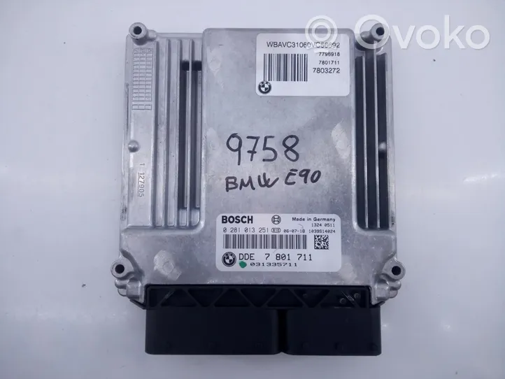 BMW 3 E90 E91 Calculateur moteur ECU 7801711