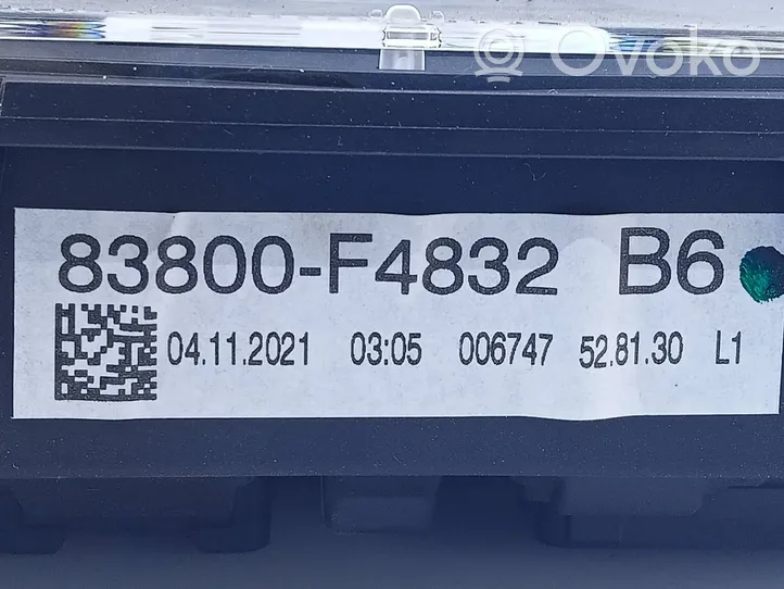 Toyota C-HR Tachimetro (quadro strumenti) 83800F4832