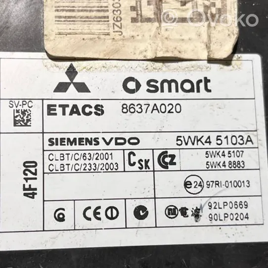 Mitsubishi Colt Module de fusibles 8637A020