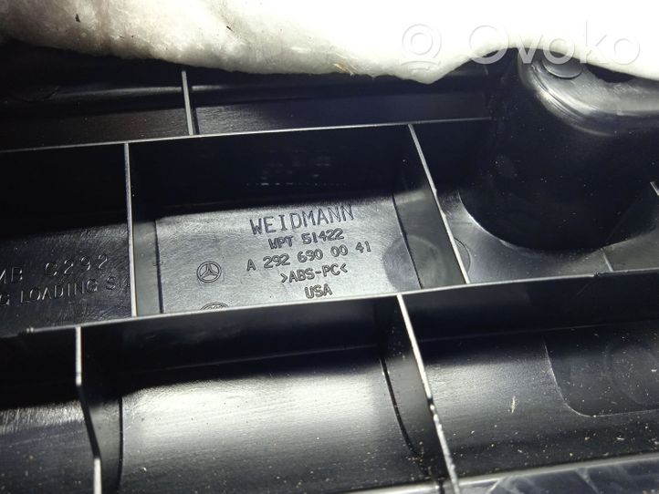 Mercedes-Benz GLE (W166 - C292) Rivestimento di protezione sottoporta del bagagliaio/baule A2926900041