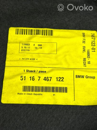 BMW 4 F32 F33 Garniture panneau latérale du coffre 7467122