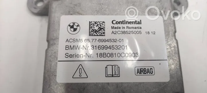 BMW 5 G30 G31 Module de contrôle airbag 6994532