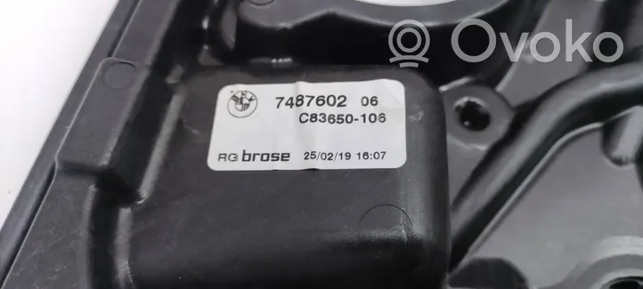 BMW X3 G01 Mécanisme manuel vitre arrière 7487602
