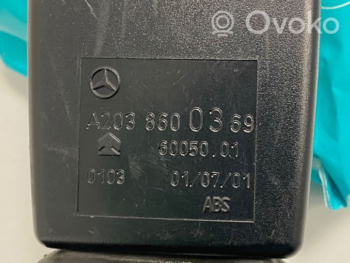 Mercedes-Benz C W203 Fibbia della cintura di sicurezza centrale (posteriore) A2038600369