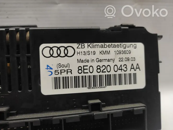 Audi A4 S4 B6 8E 8H Climate control unit 