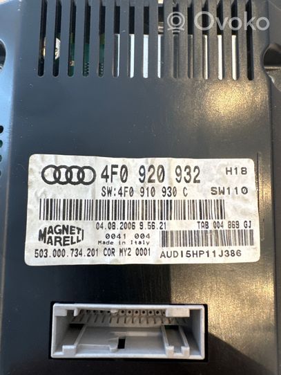 Audi A6 S6 C6 4F Tachimetro (quadro strumenti) 4F0920932