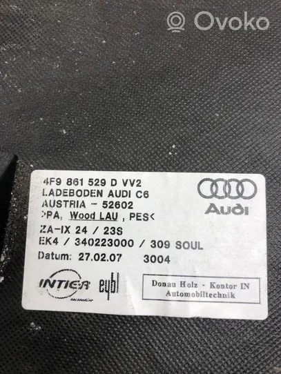 Audi A6 S6 C6 4F Tappeto di rivestimento del fondo del bagagliaio/baule 4F9861529D