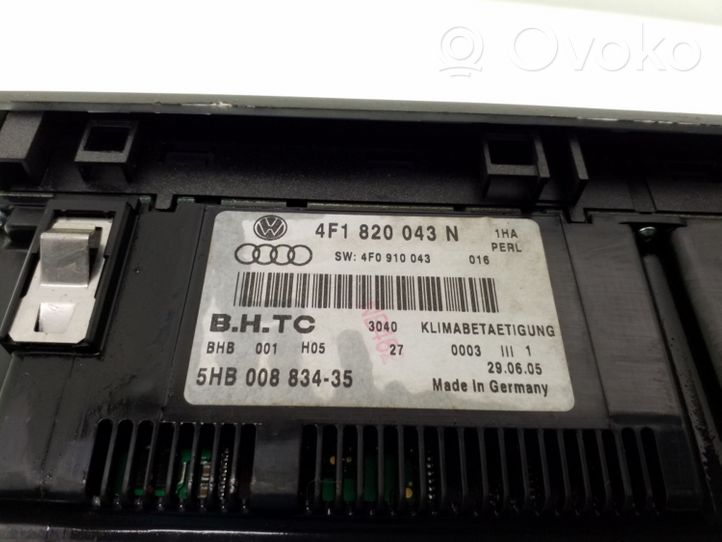 Audi A6 S6 C6 4F Climate control unit 4F1820043N