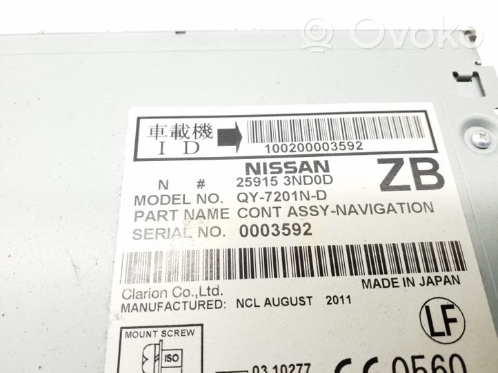 Nissan Leaf I (ZE0) Unità principale autoradio/CD/DVD/GPS 259153ND0D