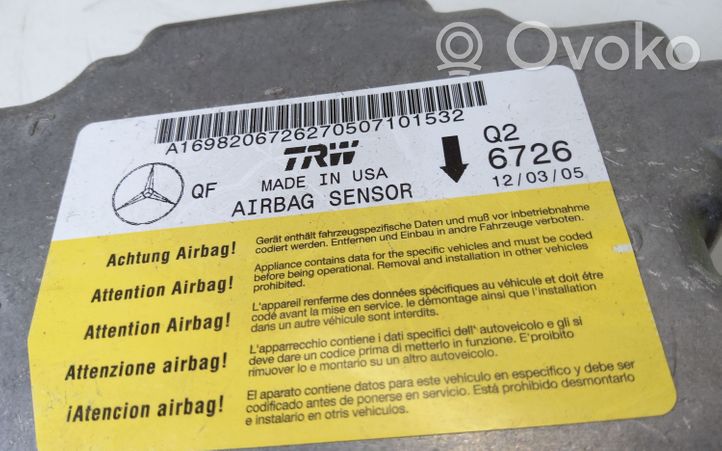 Mercedes-Benz B W245 Centralina/modulo airbag A16982067262