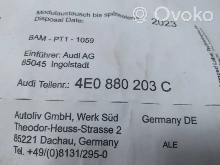 Audi A8 S8 D3 4E Keleivio oro pagalvė 4E0880203C