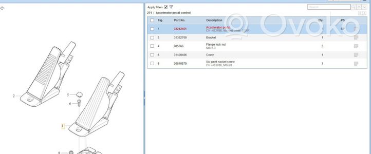 Volvo XC90 Accelerator throttle pedal 32212451