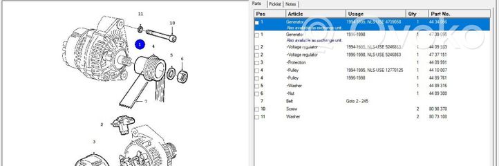 Saab 9000 CC Generaattori/laturi 4434056