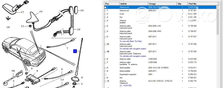 Saab 9-3 Ver2 Antenna GPS 12757361