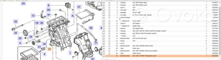 Saab 9-5 Ilmastointilaitteen läpän käyttölaite/moottori (A/C) 52425901