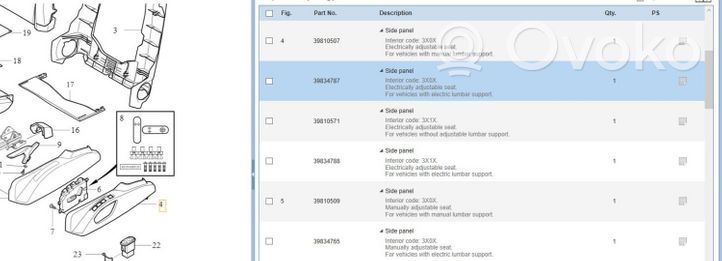 Volvo S60 Osłona / Obudowa fotela przedniego pasażera 39834787