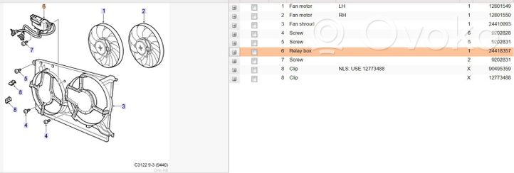 Saab 9-3 Ver2 Relè della ventola di raffreddamento 1379131