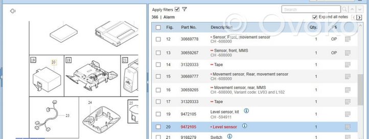 Volvo XC90 Boîtier module alarme 9472105