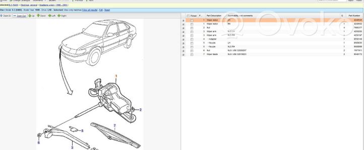 Saab 9-3 Ver1 Ramię wycieraczki lampy przedniej / Komplet 4240545