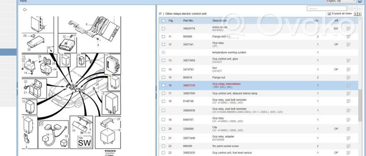 Volvo S40, V40 Autres relais 30857339
