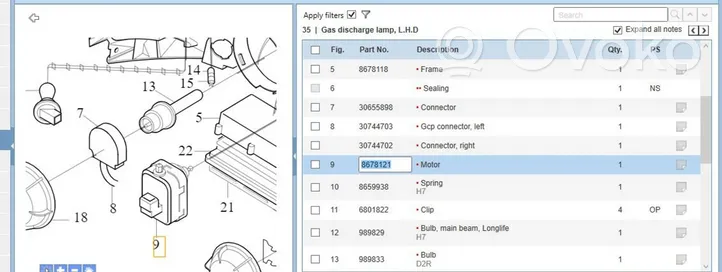 Volvo V70 Headlight ballast module Xenon 8678121