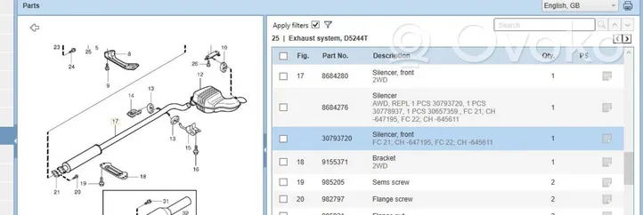 Volvo V70 Muffler/silencer 30793720