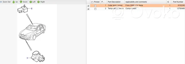 Saab 9-3 Ver2 Ulkoilman lämpötila-anturi 9152245
