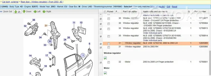 Saab 9-3 Ver2 Комплект электрического механизма для подъема окна 12788801