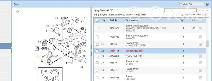 Volvo XC90 Engine mount bracket 30680751