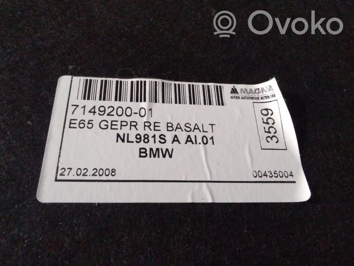 BMW 7 E65 E66 Apatinis, bagažinės šono, apdailos skydas 7149200