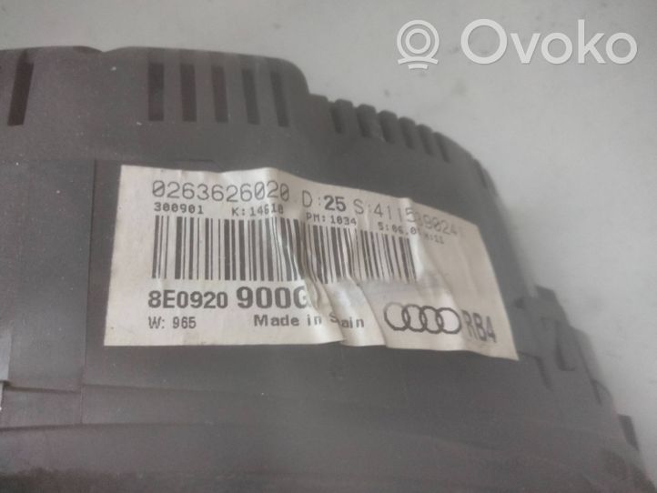 Audi A4 S4 B6 8E 8H Tachimetro (quadro strumenti) 8E0920900G