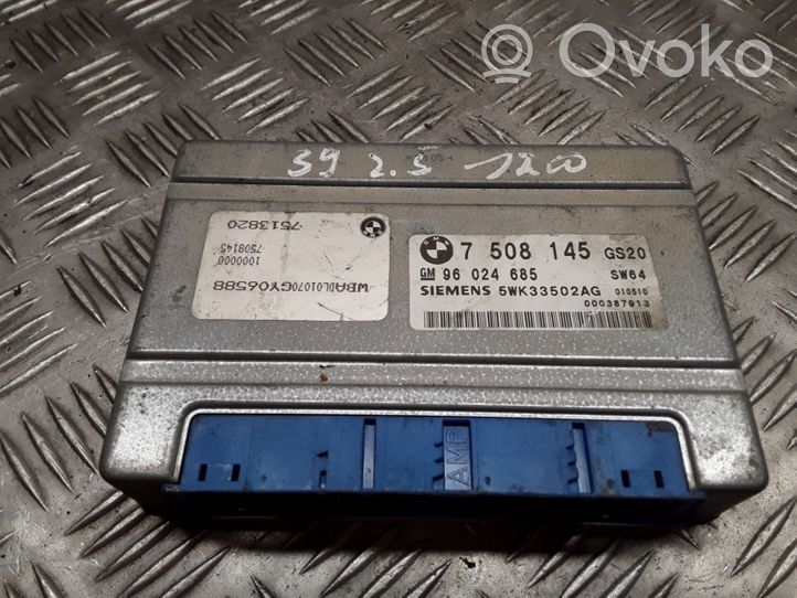 BMW 5 E39 Module de contrôle de boîte de vitesses ECU 7508145