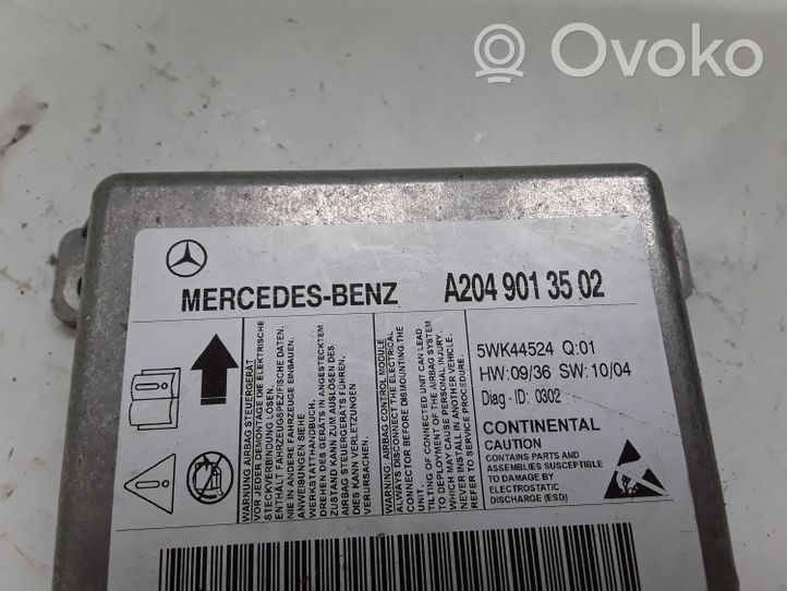 Mercedes-Benz C AMG W204 Centralina/modulo airbag A2049013502