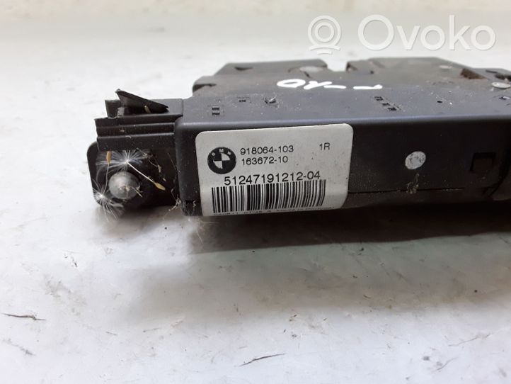 BMW 5 F10 F11 Blocco/chiusura/serratura del portellone posteriore/bagagliaio 51247191212