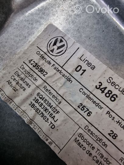 Volkswagen Polo IV 9N3 Takaikkunan nostomekanismi ilman moottoria 6Q4839402F