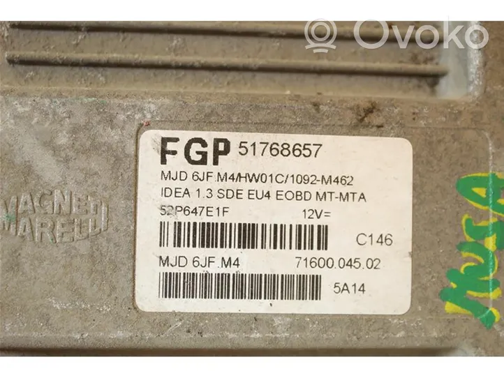 Lancia Musa Calculateur moteur ECU 51768657