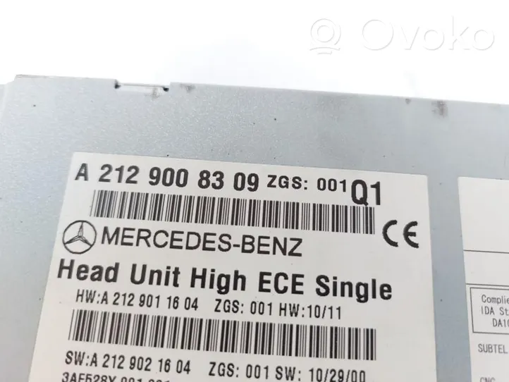 Mercedes-Benz E AMG W212 Unità principale autoradio/CD/DVD/GPS A2129008309