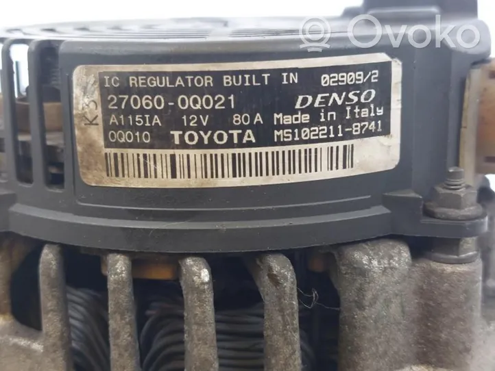 Toyota Aygo AB10 Alternator 270600Q021