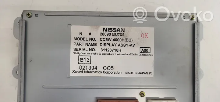 Nissan Almera Tino Monitori/näyttö/pieni näyttö 28090BU705