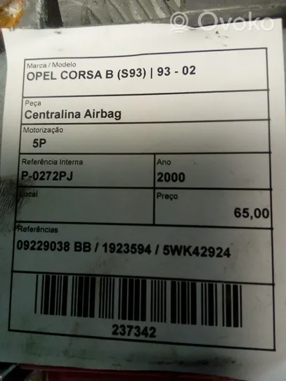 Opel Corsa B Sterownik / Moduł Airbag 